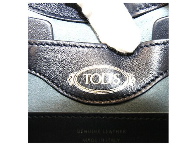 Borsa Tod's Collaborazione MrBafs Mini Boston in pelle azzurro e blu navy Blu chiaro - vista 4