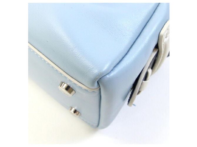 Borsa Tod's Collaborazione MrBafs Mini Boston in pelle azzurro e blu navy Blu chiaro - vista 5