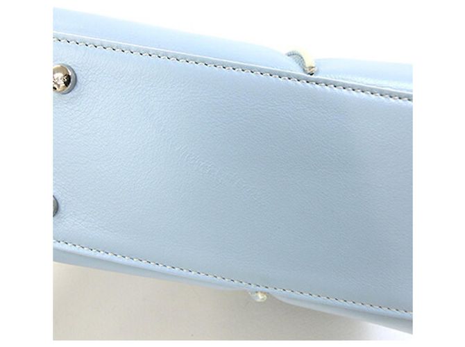 Borsa Tod's Collaborazione MrBafs Mini Boston in pelle azzurro e blu navy Blu chiaro - vista 6