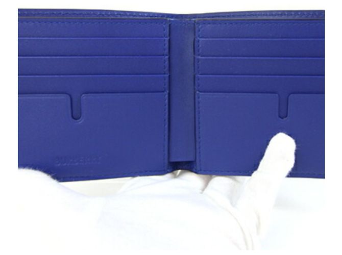 Burberry Blue Leather Bi-fold Wallet - view 4