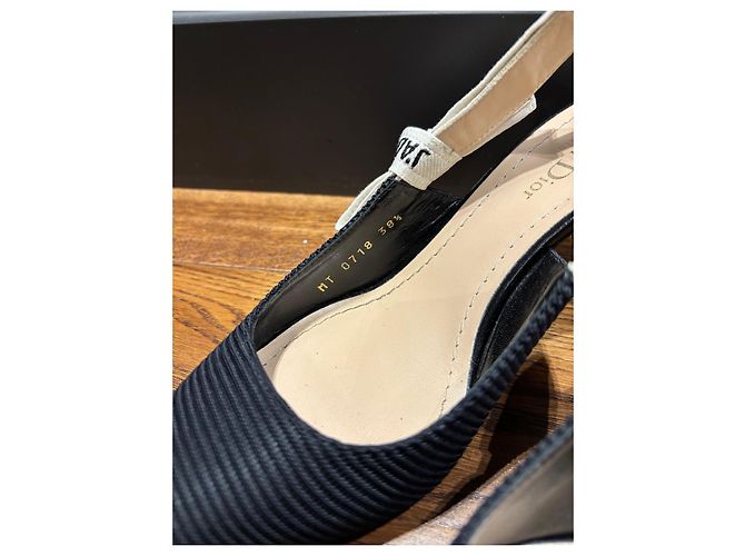 Christian Dior J'Adior Décolleté Slingback in tessuto nero - vista 10