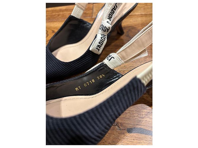 Christian Dior J'Adior Décolleté Slingback in tessuto nero - vista 4