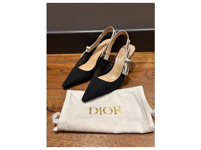 Christian Dior J'Adior Décolleté Slingback in tessuto nero - vista 6