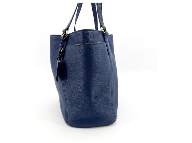 Sac Tote Prada Vitello Daino Vitello Daino Medium Bleu Marine - vue 4