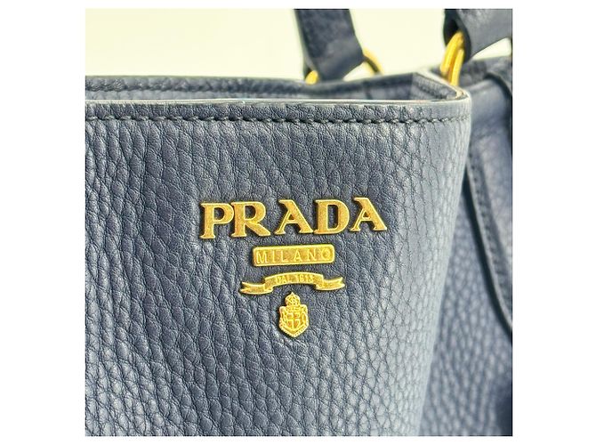 Sac Tote Prada Vitello Daino Vitello Daino Medium Bleu Marine - vue 6