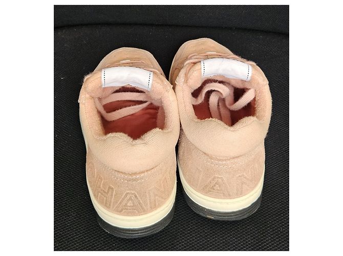 Chanel Sneaker aus rosa Wildleder und Stoff Pink - Ansicht 7
