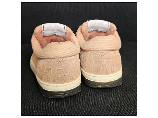 Chanel Sneaker aus rosa Wildleder und Stoff Pink - Ansicht 9