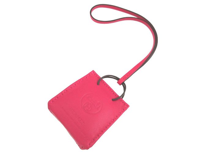Hermès Portachiavi Hermes Pink Agneau Milo Rosa - vista 2