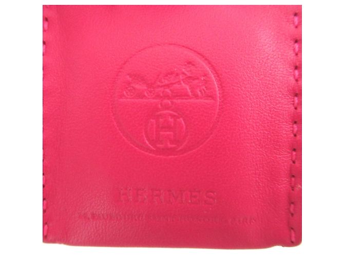 Hermès Portachiavi Hermes Pink Agneau Milo Rosa - vista 5