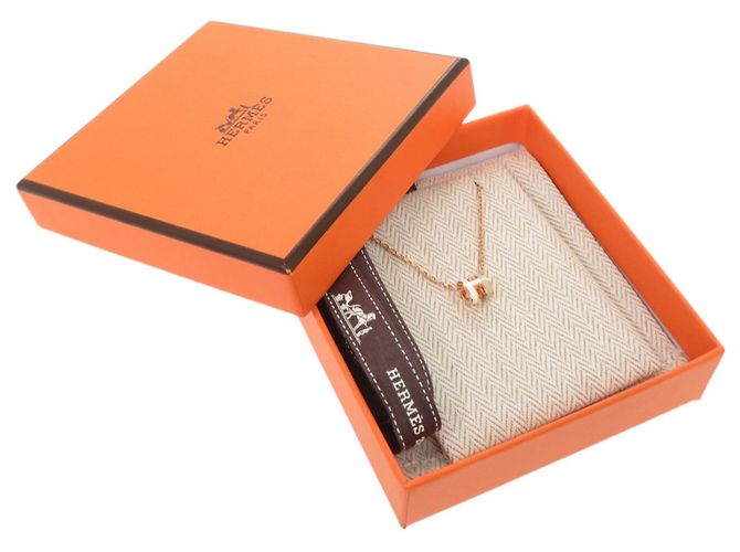 Hermès Hermes Pop H Mini Halskette Weiß Beige Golden - Ansicht 2