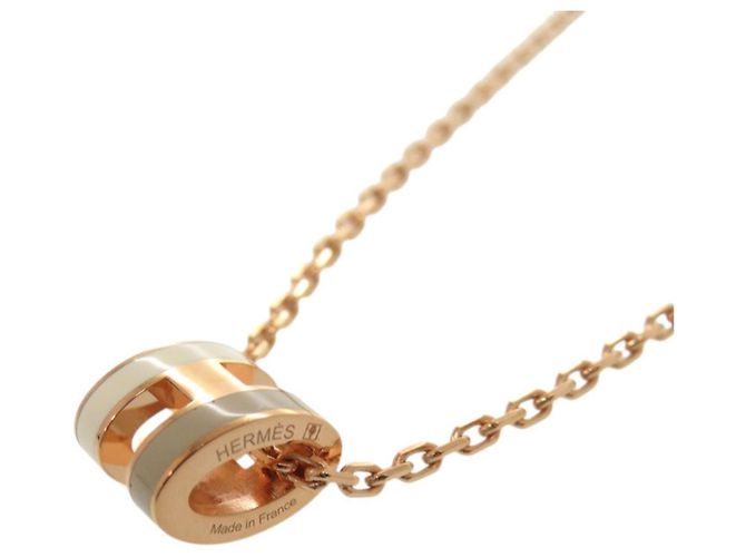 Hermès Hermes Pop H Mini Halskette Weiß Beige Golden - Ansicht 4
