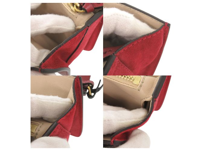 Chloé Chloe Millie Schultertasche aus rotem Leder mit Kette - Ansicht 10