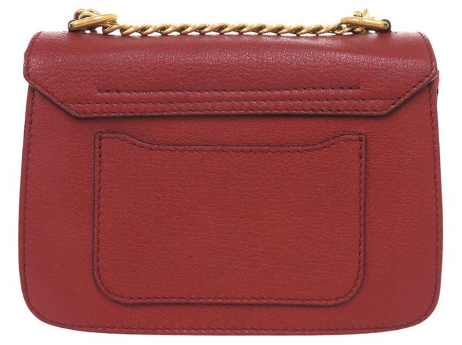 Chloé Chloe Millie Schultertasche aus rotem Leder mit Kette - Ansicht 3