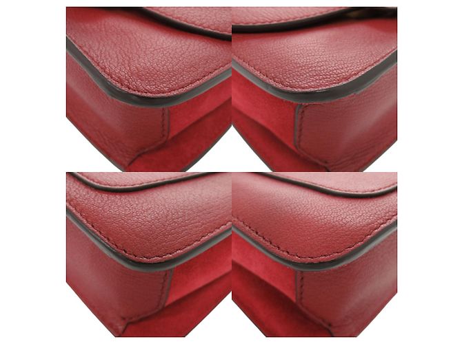 Chloé Chloe Millie Schultertasche aus rotem Leder mit Kette - Ansicht 4