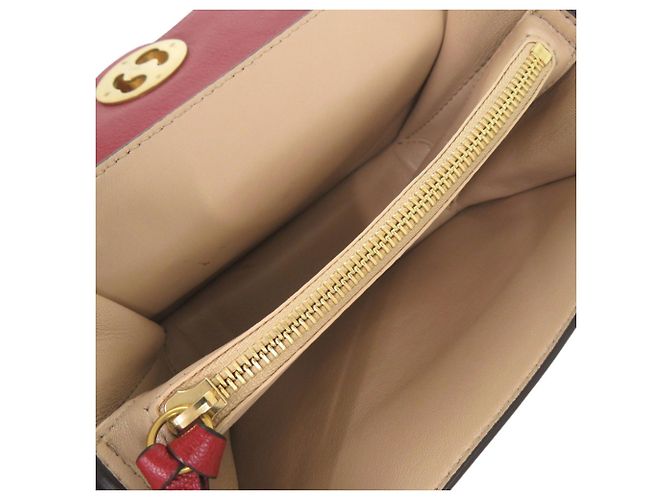 Chloé Chloe Millie Schultertasche aus rotem Leder mit Kette - Ansicht 6