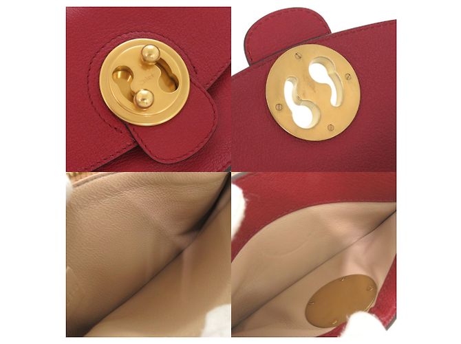 Chloé Chloe Millie Schultertasche aus rotem Leder mit Kette - Ansicht 8
