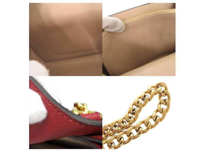 Chloé Chloe Millie Schultertasche aus rotem Leder mit Kette - Ansicht 9