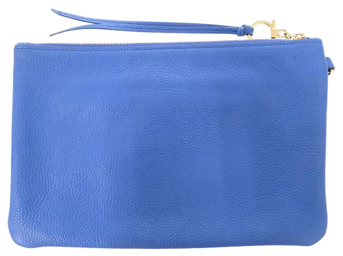 Salvatore Ferragamo Clutch aus blauem Leder - Ansicht 2