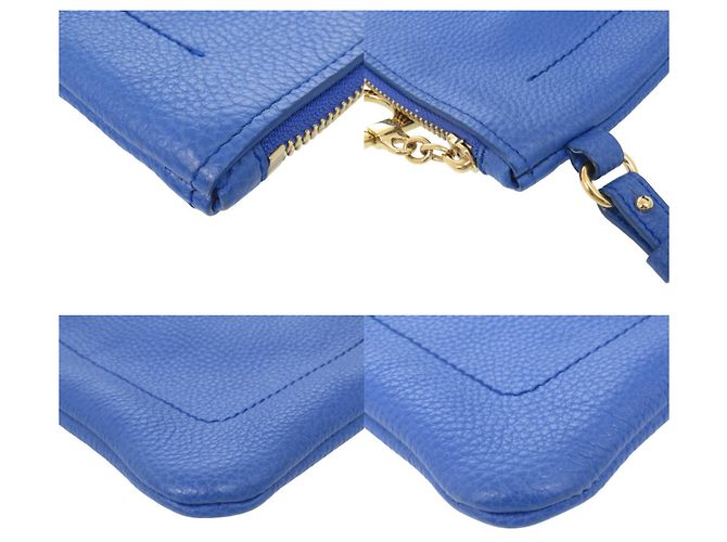 Salvatore Ferragamo Clutch aus blauem Leder - Ansicht 3