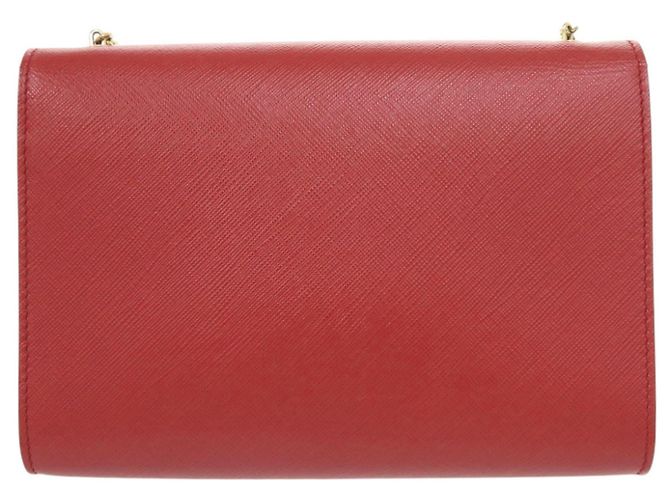 Borsa a tracolla Salvatore Ferragamo Vara in pelle rossa con catena Rosso - vista 2