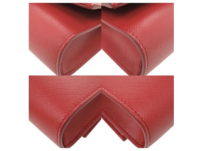 Borsa a tracolla Salvatore Ferragamo Vara in pelle rossa con catena Rosso - vista 3