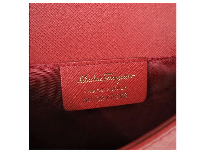 Borsa a tracolla Salvatore Ferragamo Vara in pelle rossa con catena Rosso - vista 6