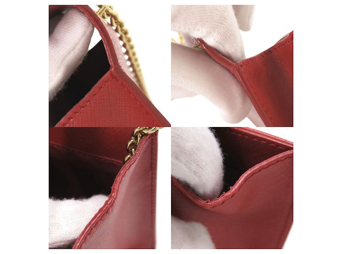 Borsa a tracolla Salvatore Ferragamo Vara in pelle rossa con catena Rosso - vista 8