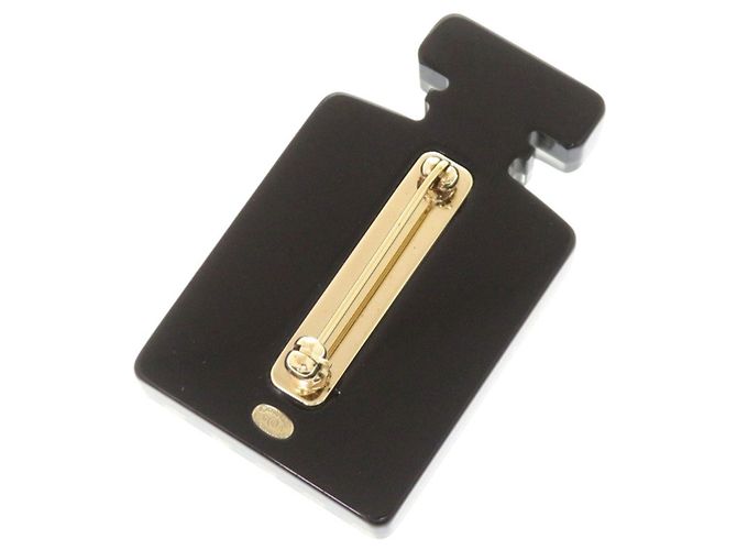 Broche Chanel Perfume No. 5 de plástico negro Dorado - vista 3