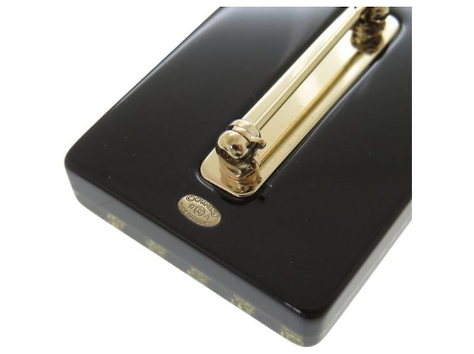 Broche Chanel Perfume No. 5 de plástico negro Dorado - vista 4