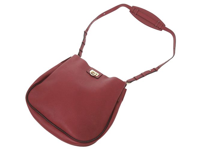 Borsa a tracolla Salvatore Ferragamo Gancini in pelle rossa Rosso - vista 5