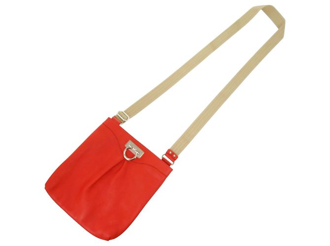 Borsa a tracolla Salvatore Ferragamo Gancini AU-21 B499 Arancione - vista 3