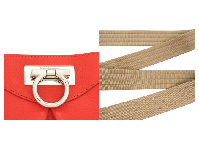 Borsa a tracolla Salvatore Ferragamo Gancini AU-21 B499 Arancione - vista 6
