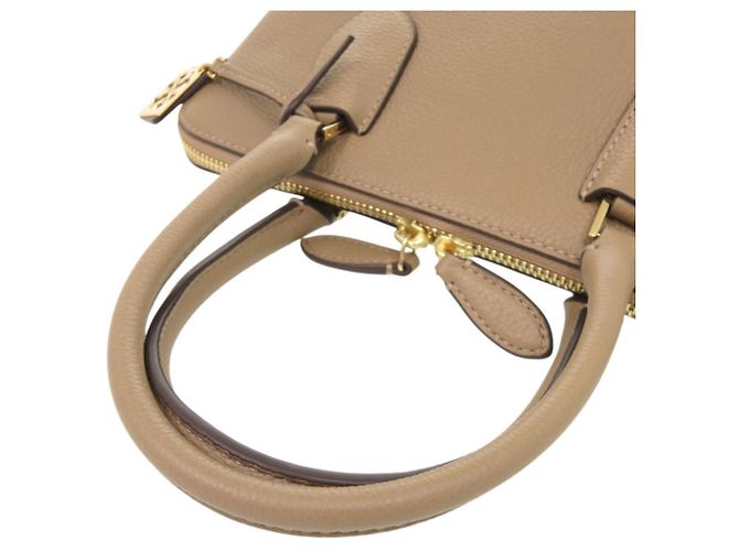 Borsa a mano media in pelle martellata Tory Burch Swing Beige - vista 5