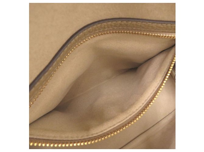 Borsa a mano media in pelle martellata Tory Burch Swing Beige - vista 8