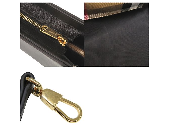 Burberry Banwell Handtasche aus Leder und Canvas mit Check-Muster Schwarz - Ansicht 10