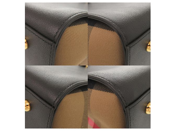 Burberry Banwell Handtasche aus Leder und Canvas mit Check-Muster Schwarz - Ansicht 5