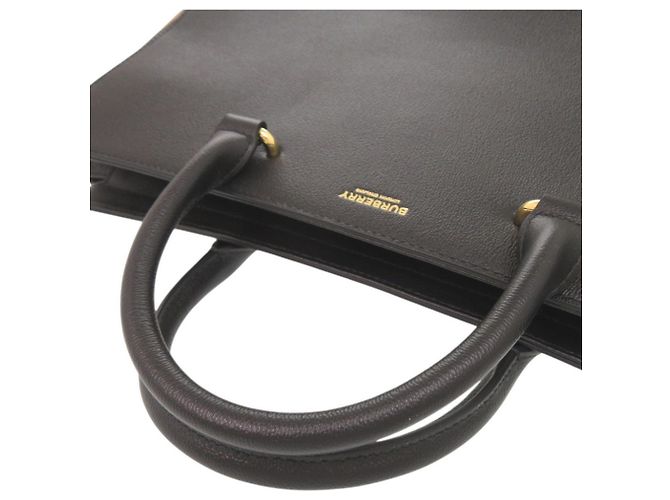 Burberry Banwell Handtasche aus Leder und Canvas mit Check-Muster Schwarz - Ansicht 6