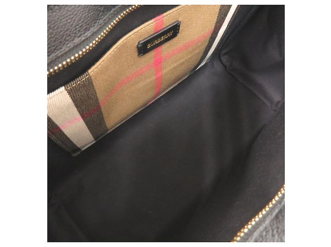 Burberry Banwell Handtasche aus Leder und Canvas mit Check-Muster Schwarz - Ansicht 7
