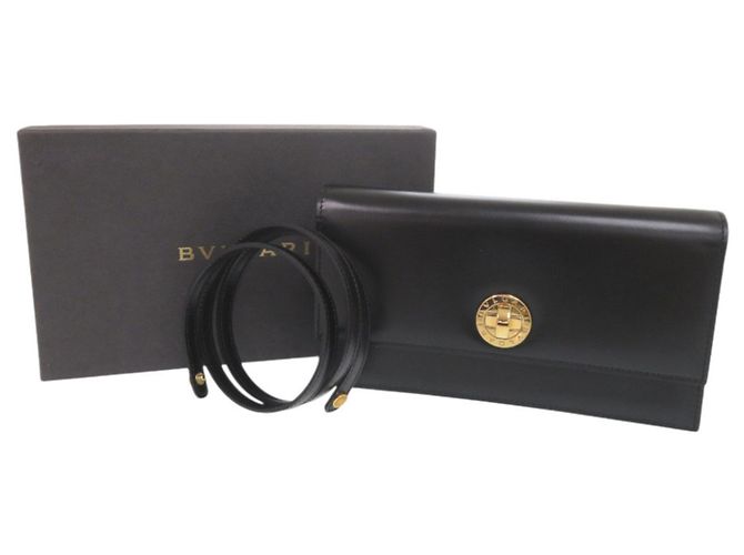 Bulgari Borsa a tracolla/pochette 2-Way in pelle nera con logo BVLGARI Nero - vista 2