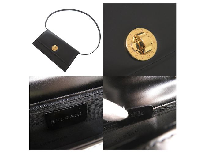 Bulgari Borsa a tracolla/pochette 2-Way in pelle nera con logo BVLGARI Nero - vista 8