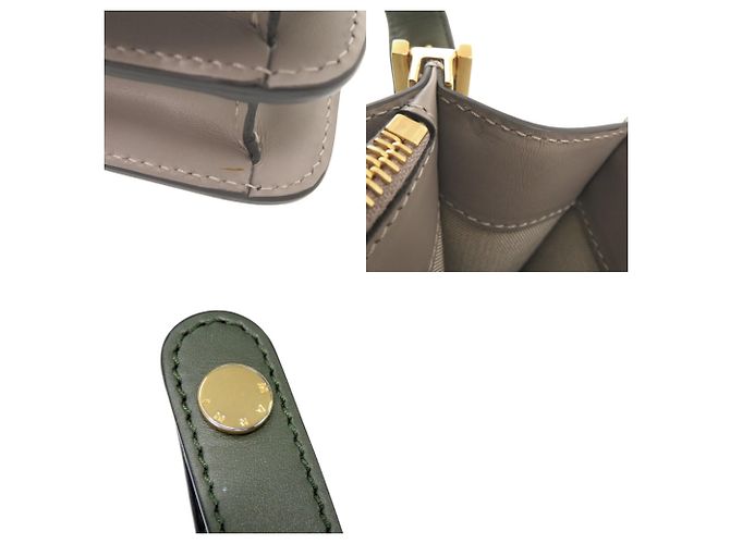 Marni Trunk Schultertasche aus Leder Braun Grün - Ansicht 10