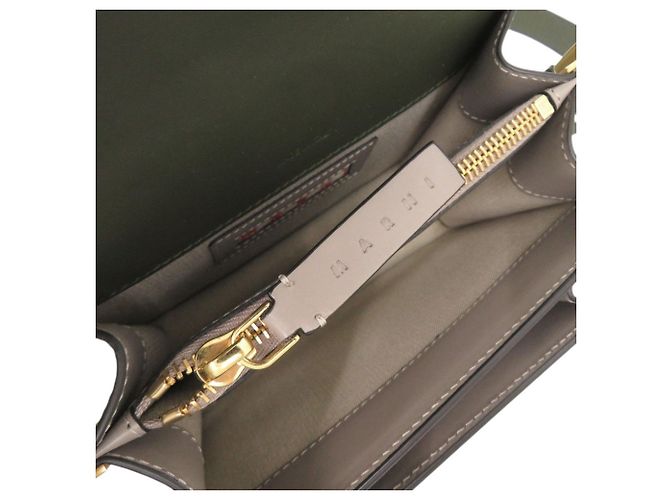 Marni Trunk Schultertasche aus Leder Braun Grün - Ansicht 6