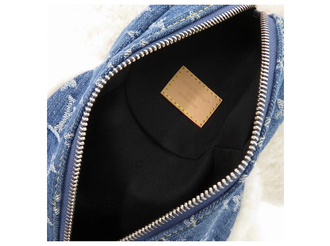Zaino Louis Vuitton Vivienne in denim Monogram Bianco Blu - vista 4