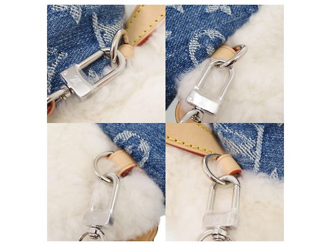 Zaino Louis Vuitton Vivienne in denim Monogram Bianco Blu - vista 6