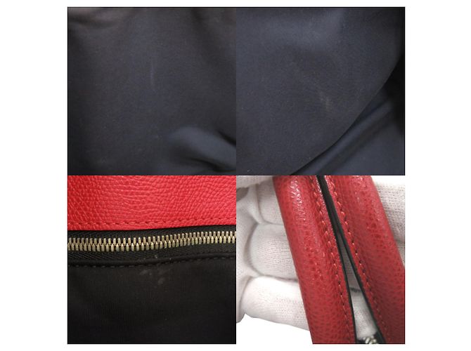 Borsa Boston Valextra K-VAL My Logo in tela e pelle Nero Rosso - vista 10