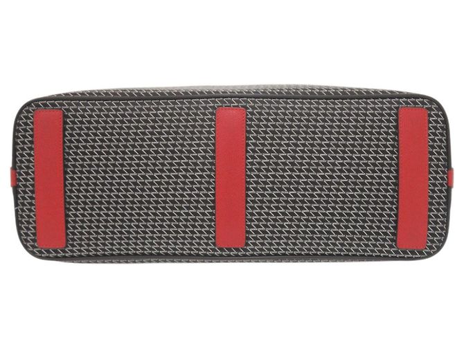 Borsa Boston Valextra K-VAL My Logo in tela e pelle Nero Rosso - vista 3