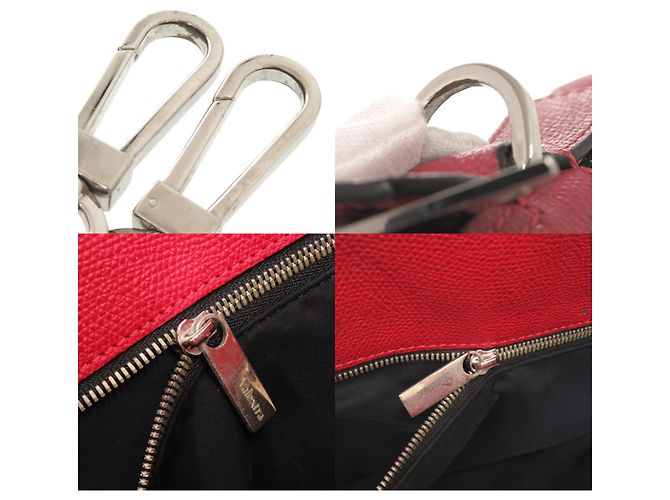Borsa Boston Valextra K-VAL My Logo in tela e pelle Nero Rosso - vista 9