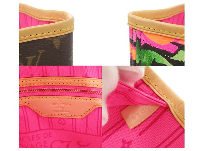 Borsa tote Louis Vuitton Neverfull MM Monogram Rose Marrone Monogramma - vista 10