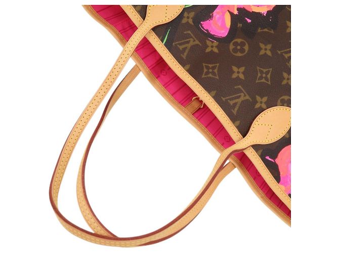Borsa tote Louis Vuitton Neverfull MM Monogram Rose Marrone Monogramma - vista 7