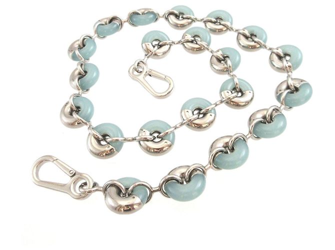 Correa de hombro de metal azul claro Loewe Donut Chain Plata - vista 3